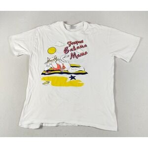 Vintage Freeport Bahama Mama Shirt Mens 2XL White Cat Beach Bahamas Souvenir